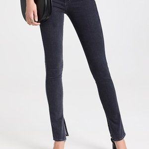 3x1 Kaya Split Jeans in Dark Blue Denim